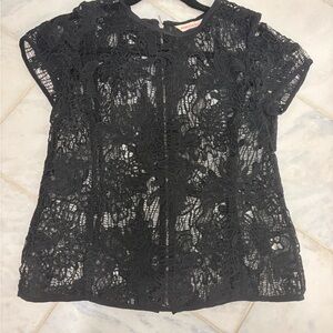 Rebecca Taylor Black Lace Blouse